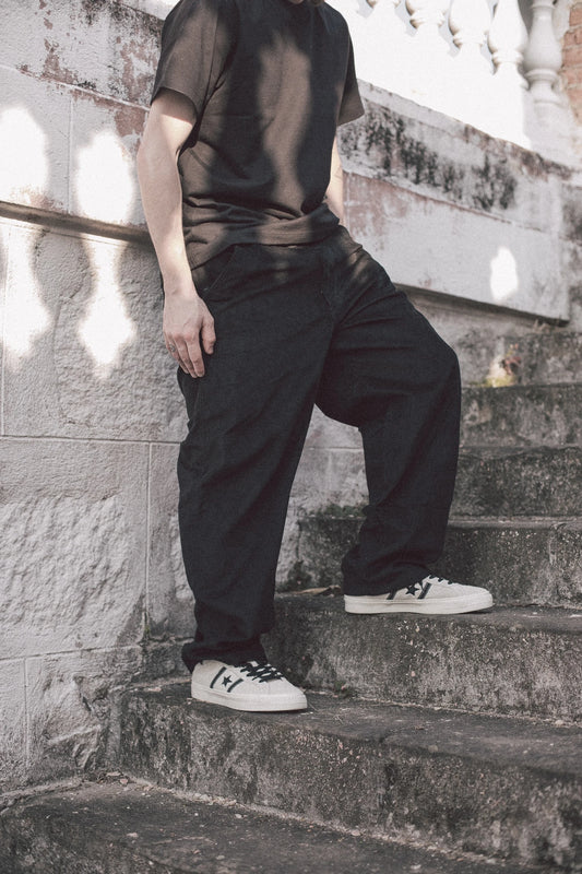 Pantalones OG Baggy 889 de terciopelo negro Tupode