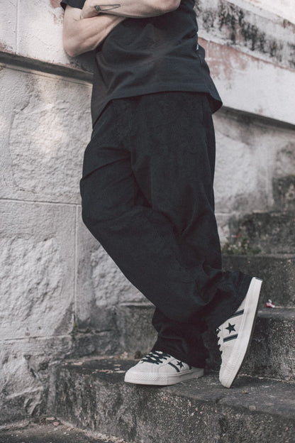 Pantalones OG Baggy 889 de terciopelo negro Tupode
