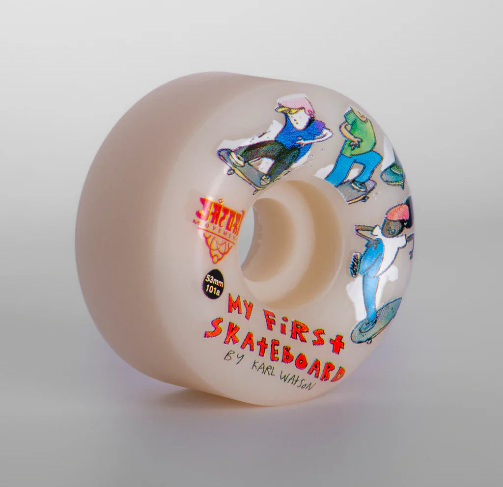 Ruedas SATORI"Mi primer skateboard" de Karl Watson  53mm 101a cónicas